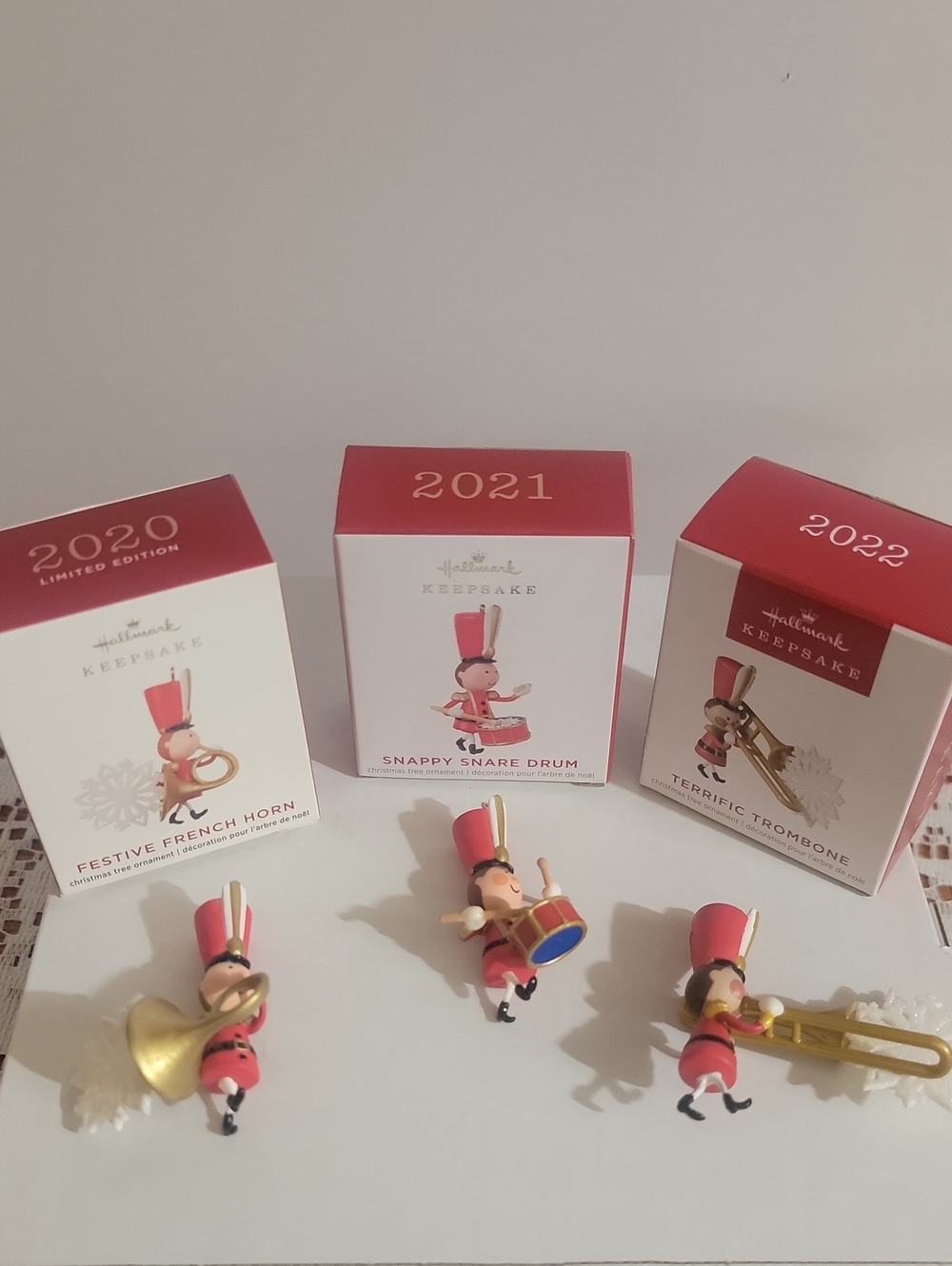 Hallmark Keepsake  Red & Gold Toy Soldier Ornament Trio